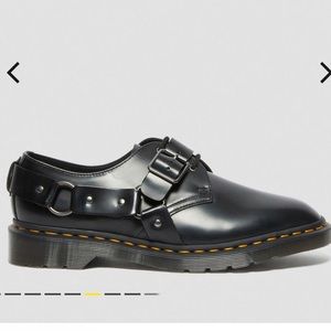 DR. MARTENS HENREE POLISHED SMOOTH LEATHER BUCKLE SHOES